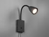 Flexible LED Leselampe, Wandleuchte mit Schalter & Stecker, Schwarz Höhe 23,5cm Bild 3