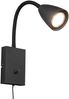 Flexible LED Leselampe, Wandleuchte mit Schalter & Stecker, Schwarz Höhe 23,5cm Bild 2