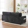 Zweisitzer Sofa mit Chenillebezug, LED-Ambientebeleuchtung, USB-C-Anschluss, Seitentaschen & Getränkehalter, stabiler Holz-Metall-Rahmen Bild 5