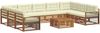 vidaXL Outdoor-Sofagarnitur 10 pcs Natur und Creme Massivholz Akazie 3374180 Bild 2