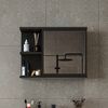 Roomart ADA Badmöbel – nur Spiegelschrank - H 45 x B 16 x T 60 cm • Schwarz-Eiche Bild 3