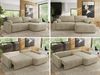 Ecksofa, L-förmiges, lose Kissen, DL-Schlaffunktion, (H 100 x T 187 x B 273 cm) - CUBO L - Velours Beige - rechte Seite Bild 2