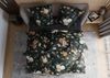 Mako Satin Bettwäsche Floral Romantic anthrazit Garnitur 140x200 + 70x90 Bild 3