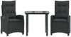vidaXL 3-tlg. Garten-Essgruppe mit Kissen Schwarz Poly Rattan 3212752 Bild 2