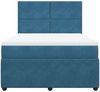 vidaXL Boxspringbett mit Matratze Dunkelblau 140x190 cm Samt 3292332 Bild 4