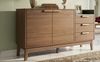 Sideboard 120x40x77 cm, Eiche dunkel mit Marmor-Optik Platte, 3 Schubladen & Doppeltürschrank, kehrroboterfähig,Eiche Bild 4