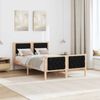 vidaXL Bettrahmen Schwarz 120 x 190 cm Massives Kiefernholz 878416 Bild 4