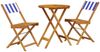 vidaXL 3-tlg. Bistro-Set Blau und Weiß Stoff und Massivholz 3281753 Bild 2