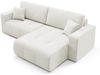 Ecksofa Sofa mit Schlaffunktion AUGUSTO in Stoff Wind Creme Ottomane Rechts Bild 4