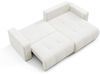 Ecksofa Sofa mit Schlaffunktion AUGUSTO in Stoff Wind Creme Ottomane Rechts Bild 2