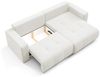 Ecksofa Sofa mit Schlaffunktion AUGUSTO in Stoff Wind Creme Ottomane Rechts Bild 3