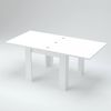 Dmora Ausziehbarer Tisch Airin, zusätzliche Küchenkonsole, ausziehbarer Tisch, 100 % Made in Italy, 90 x 90 x 75 cm, glänzend weiße Lärche, Bild 4