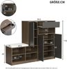 Grau Schuhschrank Mit Sitzbank 140cm Breit Grifflos Mit Rückprallvorrichtung Verstellbare Einlegeböden Schuhregal Mit Stauraum Für 15-20 Paar Schuhe Schuhbank Für Flur Eingangsbereich Moderner Aufbewahrungsschrank Mit Kippsicherung Hochwertige Spanplat... Bild 3