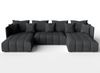 AX LIVING Dunkelgrau Sofa U Form mit Schlaffunktion Veliro U, 345 cm Bild 3