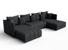AX LIVING Dunkelgrau Sofa U Form mit Schlaffunktion Veliro U, 345 cm Bild 2