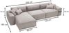 GrainGold Ecksofa L-Form ARIZONA - 265x180 cm, Creme, Links, Wellenfedern, HR37-Schaum und T30-Schaum Bild 2