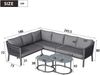 Merax Gartenmöbel-Set für 6 Personen, Eisen / Polyester grau, 243,5x186x80 cm Bild 4