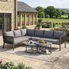 Merax Gartenmöbel-Set für 6 Personen, Eisen / Polyester grau, 243,5x186x80 cm Bild 3