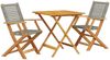 vidaXL 3-tlg. Bistro-Set Grau Poly Rattan und Massivholz 3281875 Bild 2