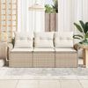vidaXL Sofa Set mit Kissen 3 pcs Beige und Creme Poly-Rattan 3345221 Bild 3