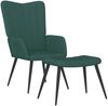 vidaXL Relaxsessel mit Hocker Dunkelgrün Samt 327690 Bild 2