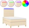 vidaXL Boxspringbett mit Matratze & LED Creme 120x190 cm Stoff 3270237 Bild 2