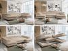 Ecksofa U-Form, mit Bettkasten, Bettfunktion und Einstellbare Kopfstützen, Sofa big XXL - PETER U - Beige Plüsch Bild 2