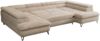Ecksofa U-Form, mit Bettkasten, Bettfunktion und Einstellbare Kopfstützen, Sofa big XXL - PETER U - Beige Plüsch Bild 5