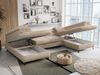 Ecksofa U-Form, mit Bettkasten, Bettfunktion und Einstellbare Kopfstützen, Sofa big XXL - PETER U - Beige Plüsch Bild 3