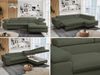 Mks Möbel 'Peter L-form' Ecksofa mit Bettfunktion, Bettkasten & einstellbaren Kopfstützen, Grün, Boucle, mit Topper, rechts Bild 2