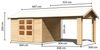 Gartenhaus Theres 7 - 304x304 cm plus Dachausbauelement, 28 mm Holz naturbelassen, Karibu Bild 2