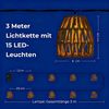 PRIISF LED-Lichterkette LED Lichterkette Weihnachten Beleuchtung Warmweiß Garden Party Deko, Lampion 15 LEDs Lanterne Xmas Lichterketten Terrasse Balkon Hochzeit Bild 2