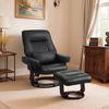 M MCombo Relaxsessel mit Liegefunktion, Lesesessel, 360° Drehbarer Fernsehsessel mit Hocker, mit Kissen & Seitentasche, 9035 (Schwarz) Bild 2