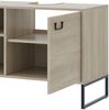 Waschbeckenunterschrank Vionna Eiche/Schwarz 80 x 60 cm mit 2 offenen Fächern Vicco Bild 5