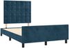 Einzelbettgestell Design für Erwachsene ohne Matratze Dunkelblau 120x190 cm Samt d4371e Bild 3