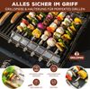 Grillspieße 6er-Set mit 2 Ablage-Gestellen, Grillspießhalter, im Nylonbeutel, Edelstahl matt Bild 2