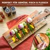 Grillspieße 6er-Set mit 2 Ablage-Gestellen, Grillspießhalter, im Nylonbeutel, Edelstahl matt Bild 5