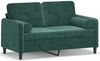 vidaXL 2-Sitzer-Sofa mit Zierkissen Dunkelgrün 120 cm Samt 3200873 Bild 2