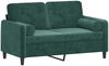 vidaXL 2-Sitzer-Sofa mit Zierkissen Dunkelgrün 120 cm Samt 3200873 Bild 3
