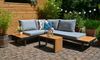 Ecklounge Olympia + 1 Lounge Sessel + 1 Hocker Polster hellgrau / mittelgrau Bild 2