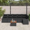 vidaXL Gartensofa-set mit Kissen 7 pcs Schwarz Poly-Rattan 3347842 Bild 3