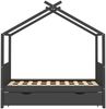 vidaXL Haubett mit Schublade Dunkelgrau Massivholz Kiefer 80x160 cm Bild 3