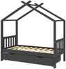 vidaXL Haubett mit Schublade Dunkelgrau Massivholz Kiefer 80x160 cm Bild 2
