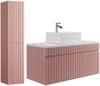 Vente-unique - SATARA Bathroom furniture set Holz, Platte Puderrosa - B 46 cm x H 46 cm x L 100 cm Bild 2