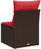 vidaXL Gartensofa ohne Armlehnen mit Kissen Braun Poly Rattan 366224 Bild 3
