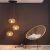 Brilliant AG Leuchten 99885-06 Pendelleuchte Woodball 3-flammig rund schwarz rattan Bild 2