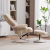 YakoHome Relaxsessel Helles Taupe mit Metallfuß und Fußhocker 110 x 78 x 112 cm Bild 5