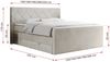 Boxspringbett KING EIGAR, mit einer Doppelmatratze, einem genähten Kopfteil - 160x200 - Beige Velours - H4 Bild 5
