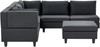 Beliani 'Unstad' Sofa, Schwarz, Stoff, 72 x 228 x 228 cm, mit Ottomane, Rechts Bild 4