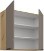 Küchen Hängeschrank 80 cm ARIA Sandgrau ultra matt + Eiche Artisan matt, hochwertige Fronten mit Anti Fingerprint Beschichtung Küchenzeile Küchenblock Bild 3